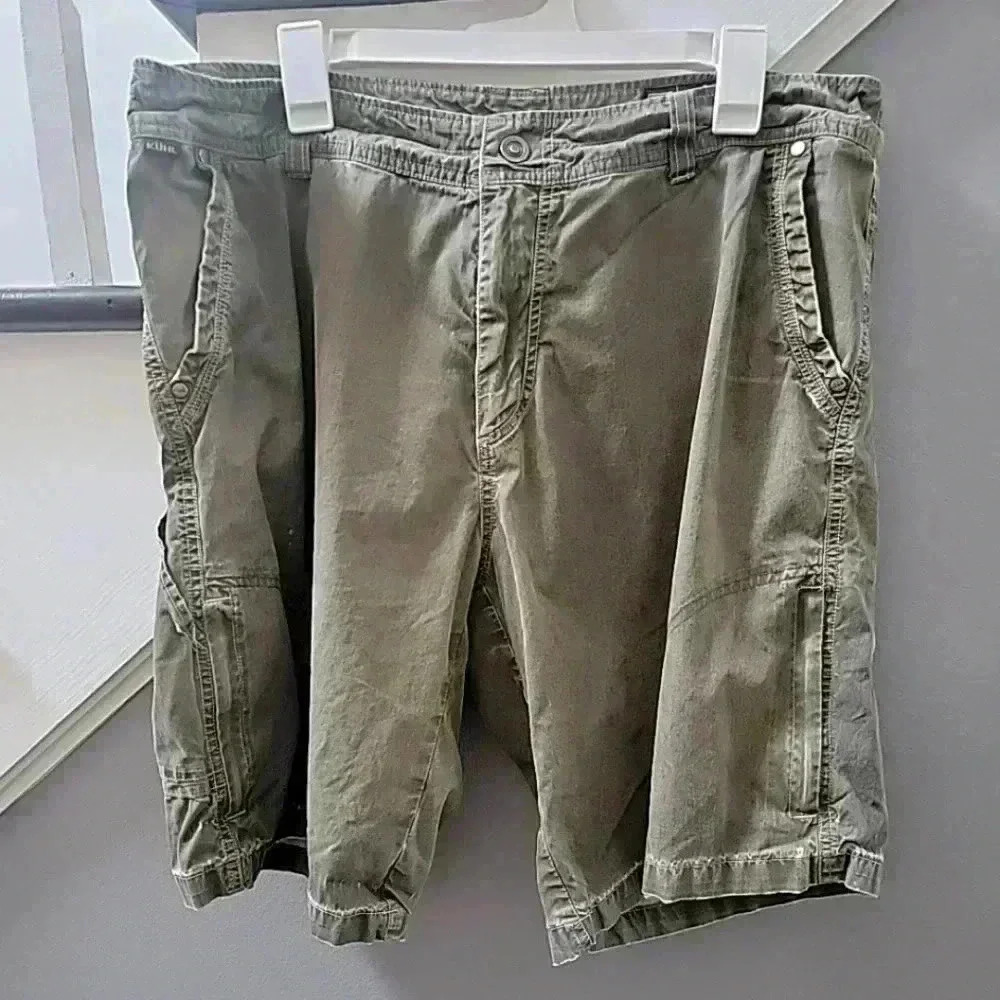 Vintage Kuhl - Patina Dye Cargo Shorts Outdoor Camping Hiking Size 38 Pockets